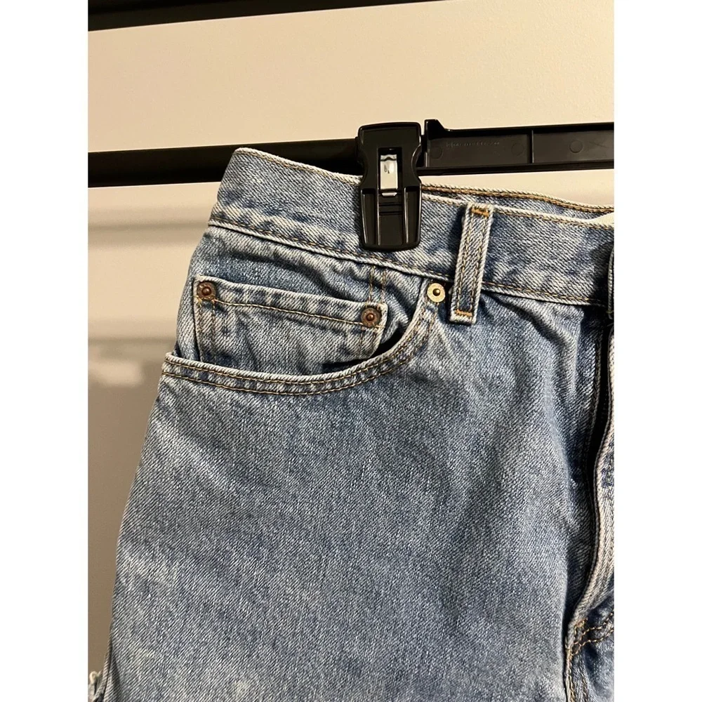 Levi Regular Fit 505 Sunflower Painted Cutoff Denim Jean Shorts W 33 L 30 - Picture 3 of 7